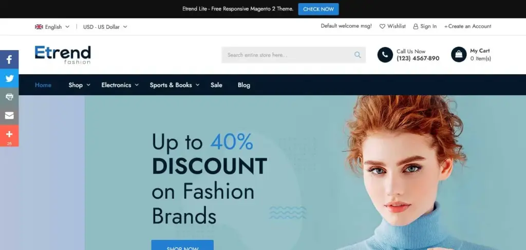 Etrend Lite - Free PrestaShop Theme