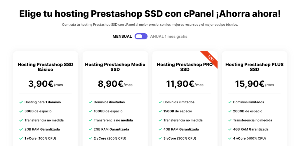 Hosting Prestashop