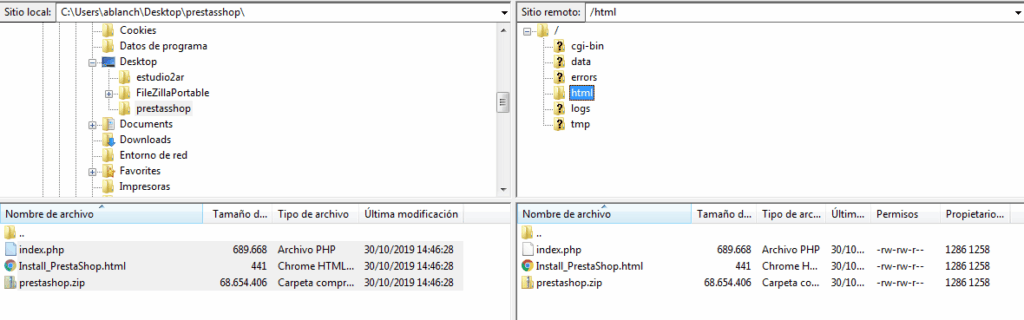 subir archivos