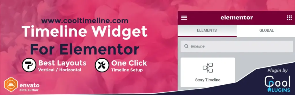 Elementor Timeline Widget plugins de timeline para WordPress