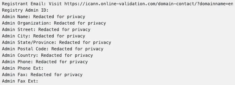 Ocultar Whois