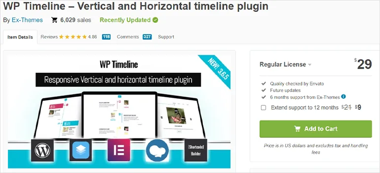 WP Timeline plugins de timeline para WordPress